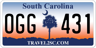 SC license plate OGG431