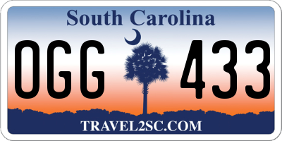 SC license plate OGG433