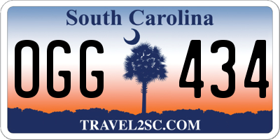 SC license plate OGG434