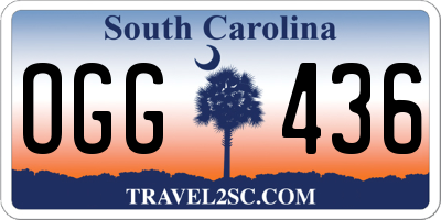 SC license plate OGG436