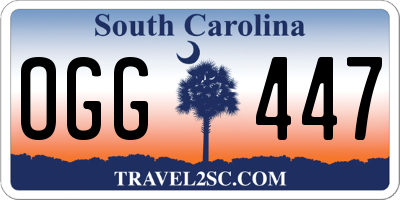 SC license plate OGG447