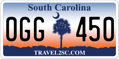 SC license plate OGG450
