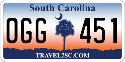 SC license plate OGG451