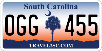SC license plate OGG455