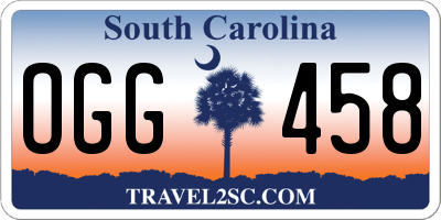 SC license plate OGG458