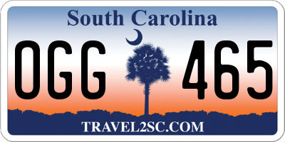 SC license plate OGG465