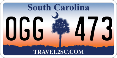 SC license plate OGG473