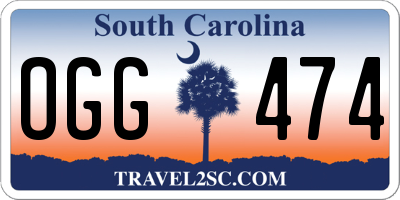 SC license plate OGG474