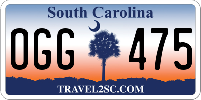 SC license plate OGG475