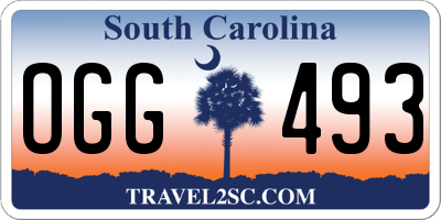 SC license plate OGG493