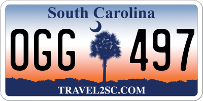 SC license plate OGG497