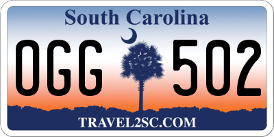 SC license plate OGG502