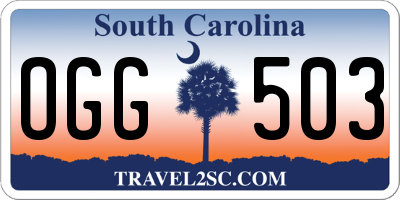 SC license plate OGG503