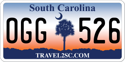 SC license plate OGG526
