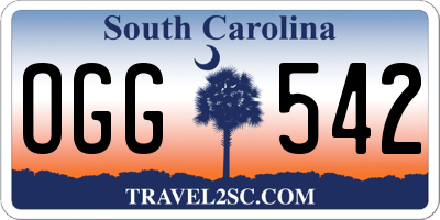 SC license plate OGG542