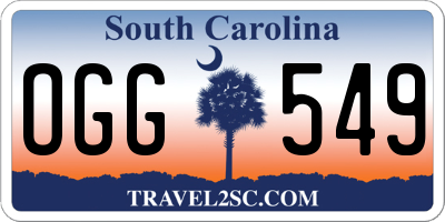 SC license plate OGG549