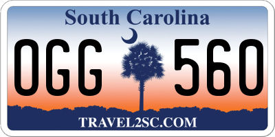 SC license plate OGG560