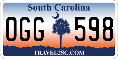 SC license plate OGG598