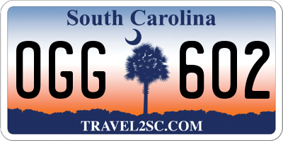 SC license plate OGG602