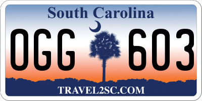 SC license plate OGG603