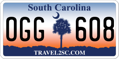 SC license plate OGG608