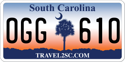 SC license plate OGG610