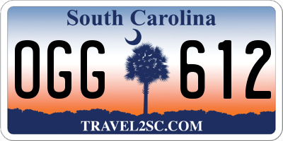 SC license plate OGG612