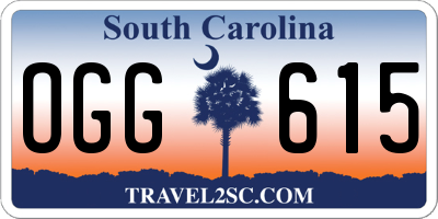 SC license plate OGG615