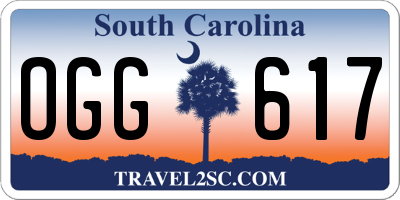 SC license plate OGG617