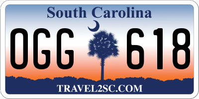 SC license plate OGG618