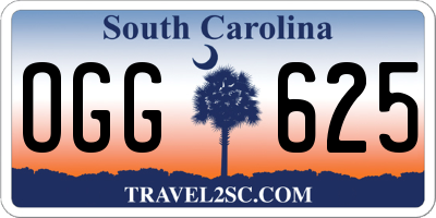 SC license plate OGG625