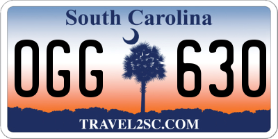 SC license plate OGG630