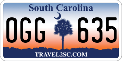 SC license plate OGG635