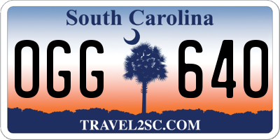 SC license plate OGG640