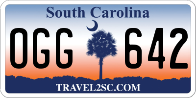 SC license plate OGG642