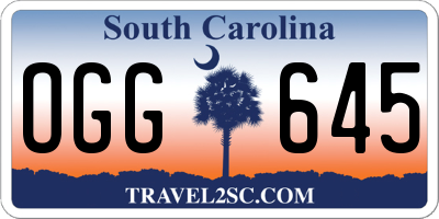 SC license plate OGG645