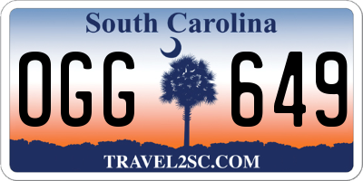 SC license plate OGG649
