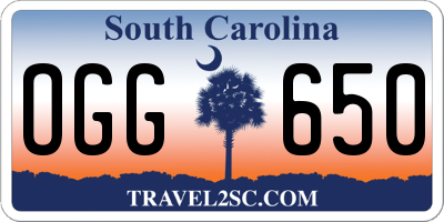 SC license plate OGG650