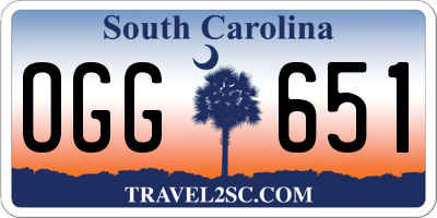 SC license plate OGG651