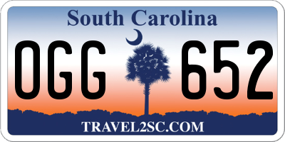 SC license plate OGG652
