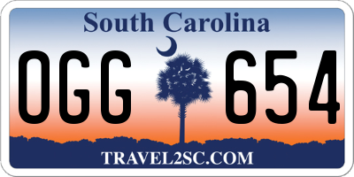 SC license plate OGG654