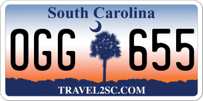 SC license plate OGG655