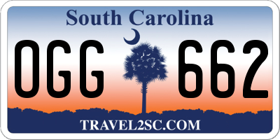 SC license plate OGG662