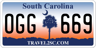 SC license plate OGG669