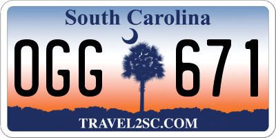 SC license plate OGG671