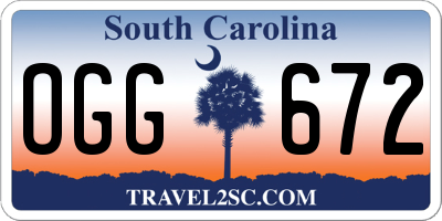 SC license plate OGG672