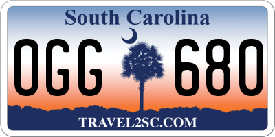 SC license plate OGG680
