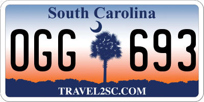 SC license plate OGG693