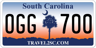 SC license plate OGG700