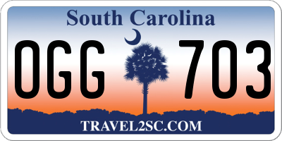 SC license plate OGG703